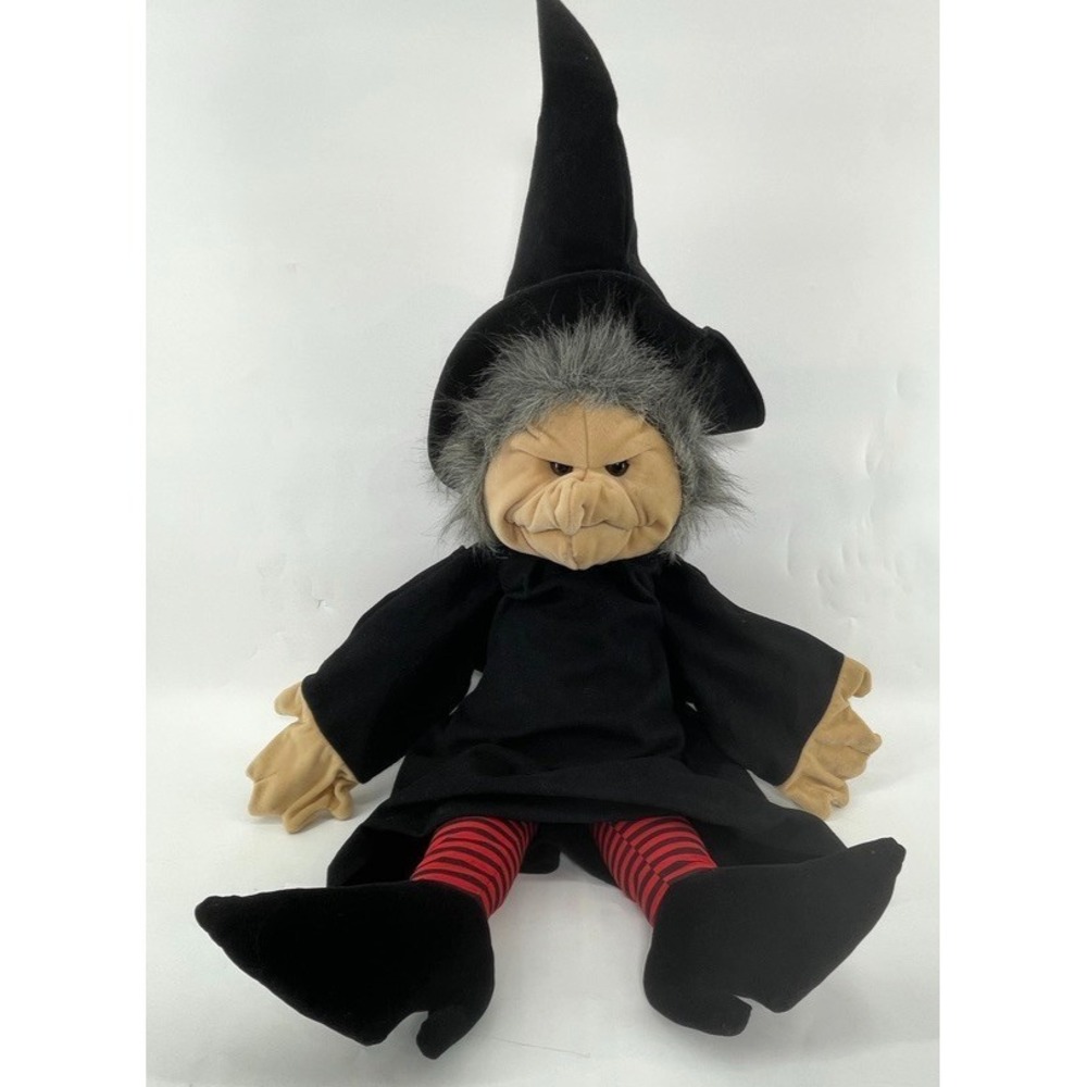 Vintage Folkmanis Folktails Witch Hand Puppet  26" Full Body Plush Halloween Hag